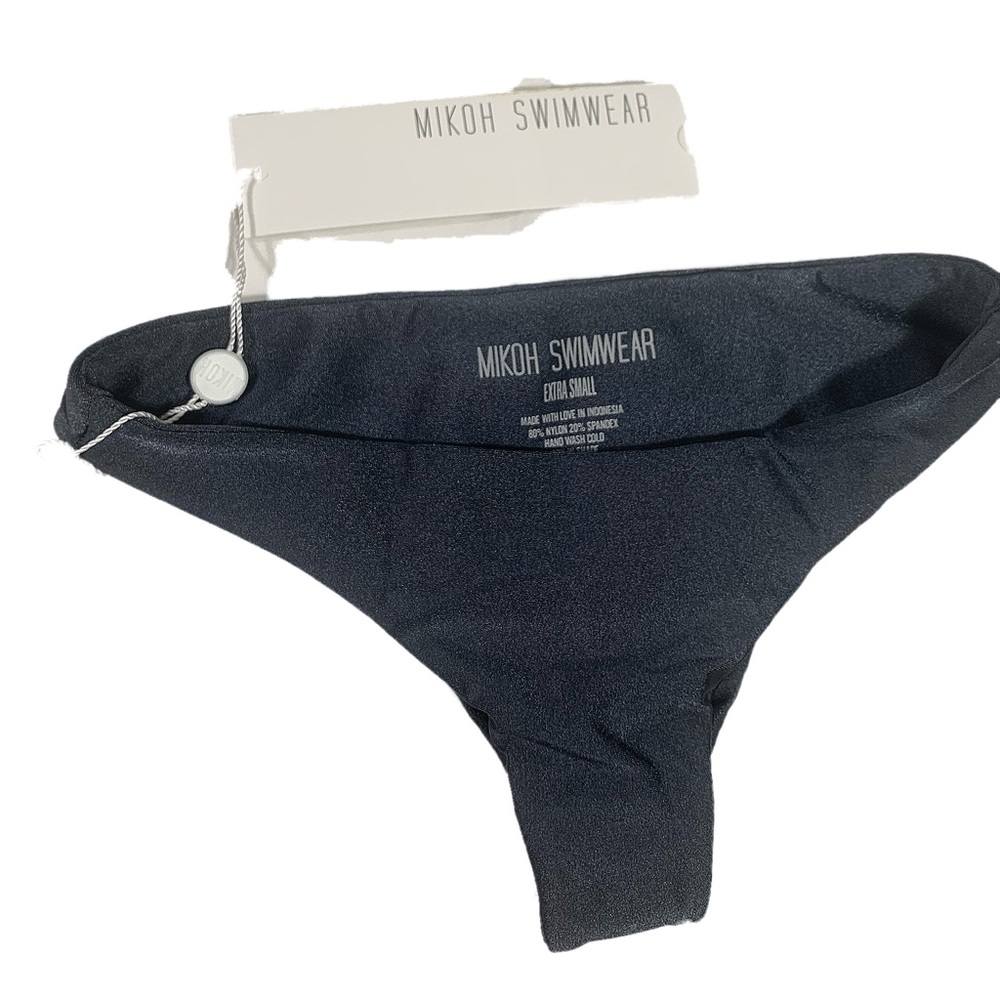 Mikoh Sparkly Black/Silver Bikini Bottom - XS - Brand New with Tags